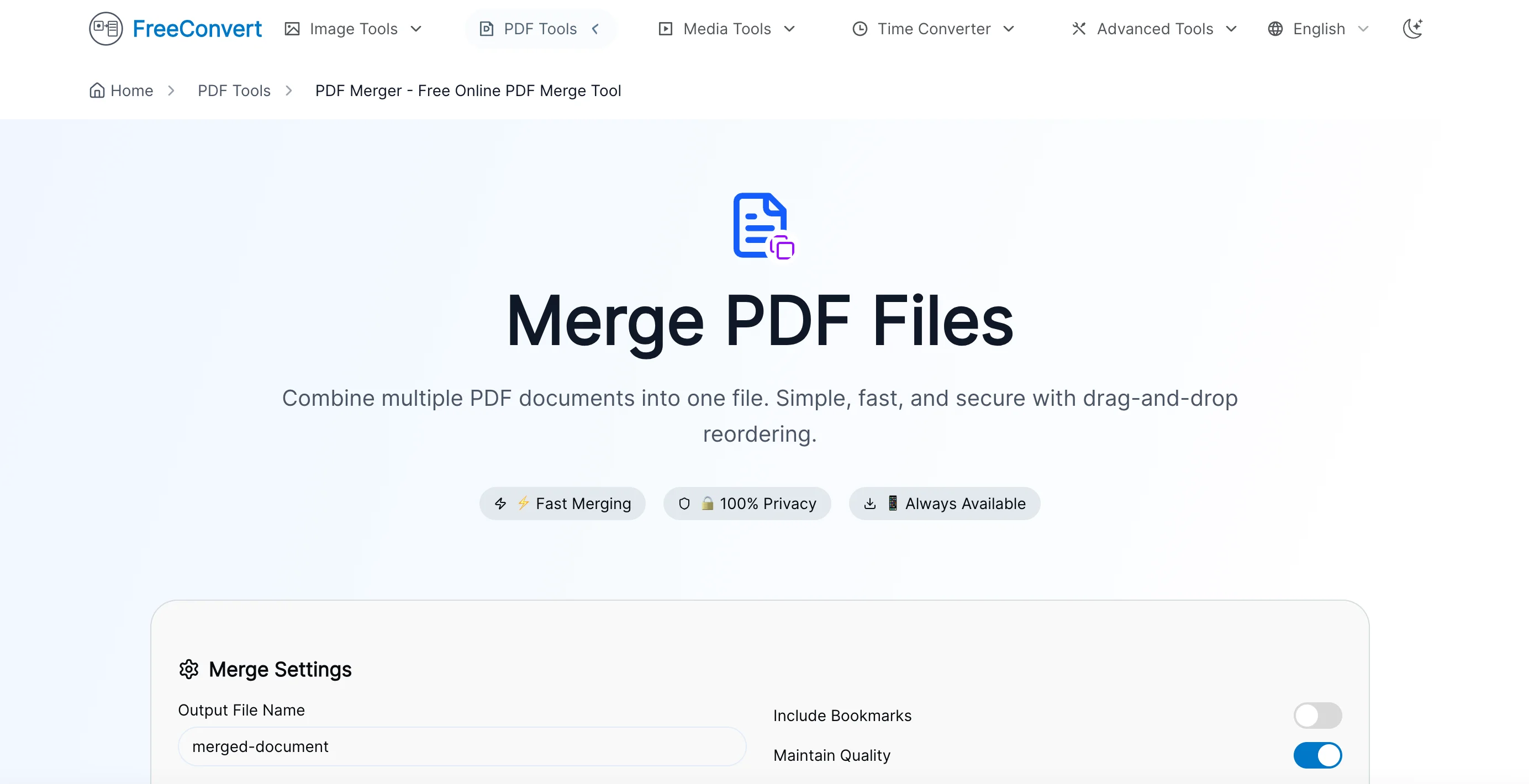 PDF Tools Interface - Merge, split, and convert PDFs easily